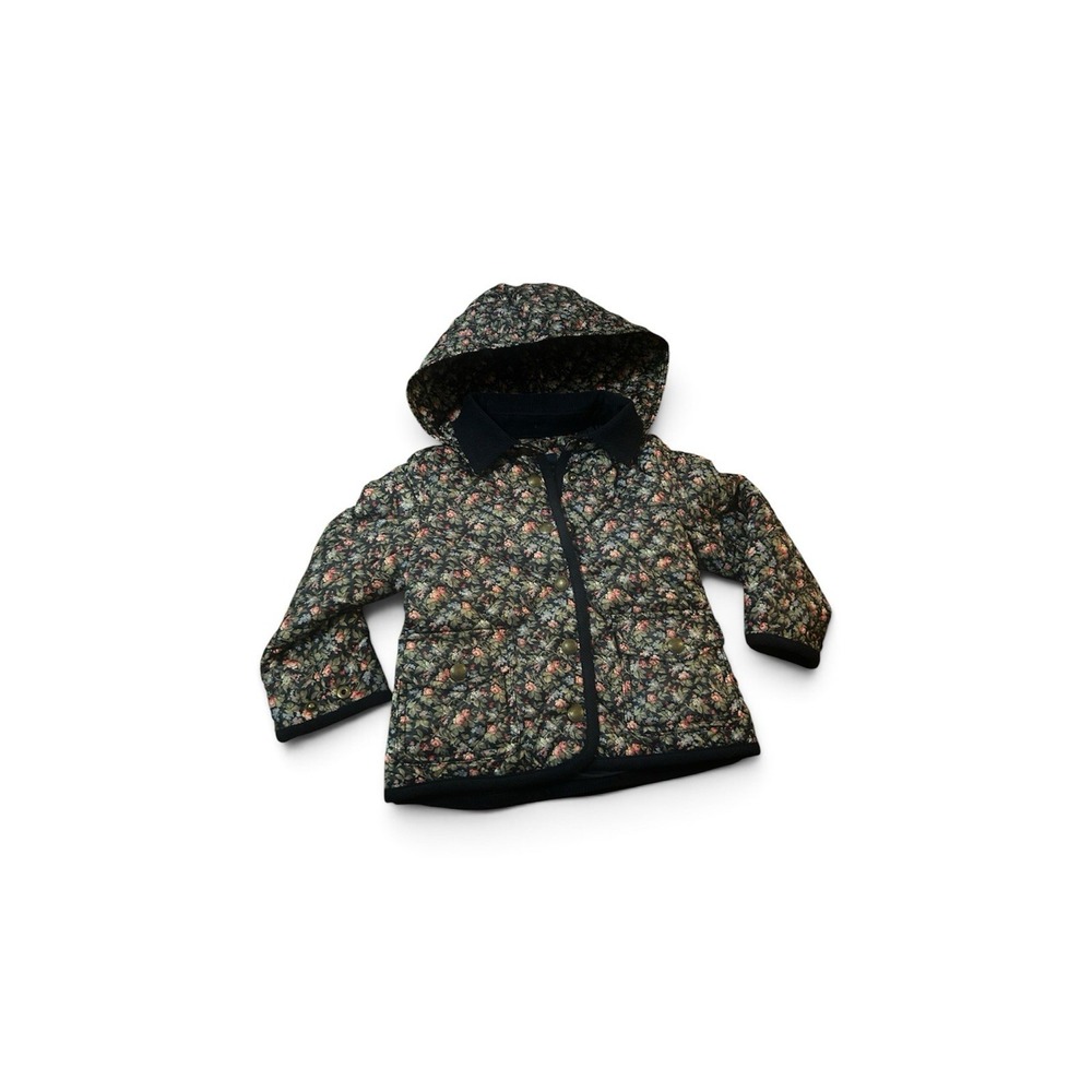 Polo Ralph Lauren 4 Coat Girls Floral Water-Resistant Barn Quilted Jacket Hooded